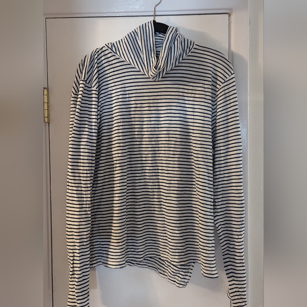 Madewell XL Striped Turtleneck Top